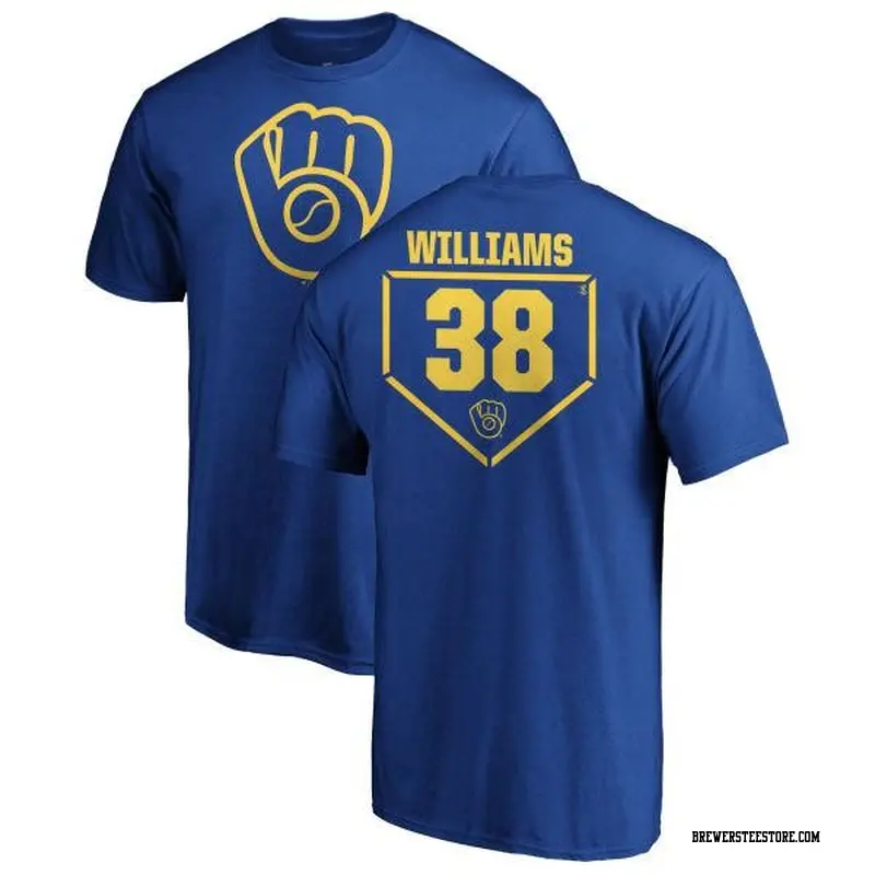 Men's Milwaukee Brewers ＃38 Devin Williams Royal Branded RBI T