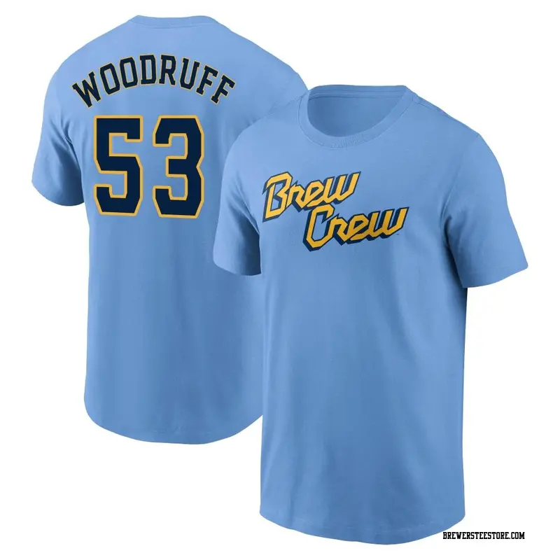  Brandon Woodruff 3/4 Sleeve Raglan T-Shirt - Brandon Woodruff  Milwaukee Font : Sports & Outdoors