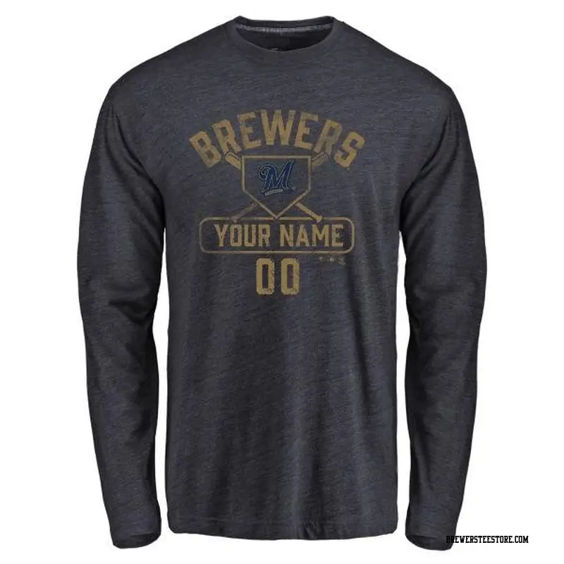 Men's '47 Navy Milwaukee Brewers Irving Long Sleeve T-Shirt Size: Small
